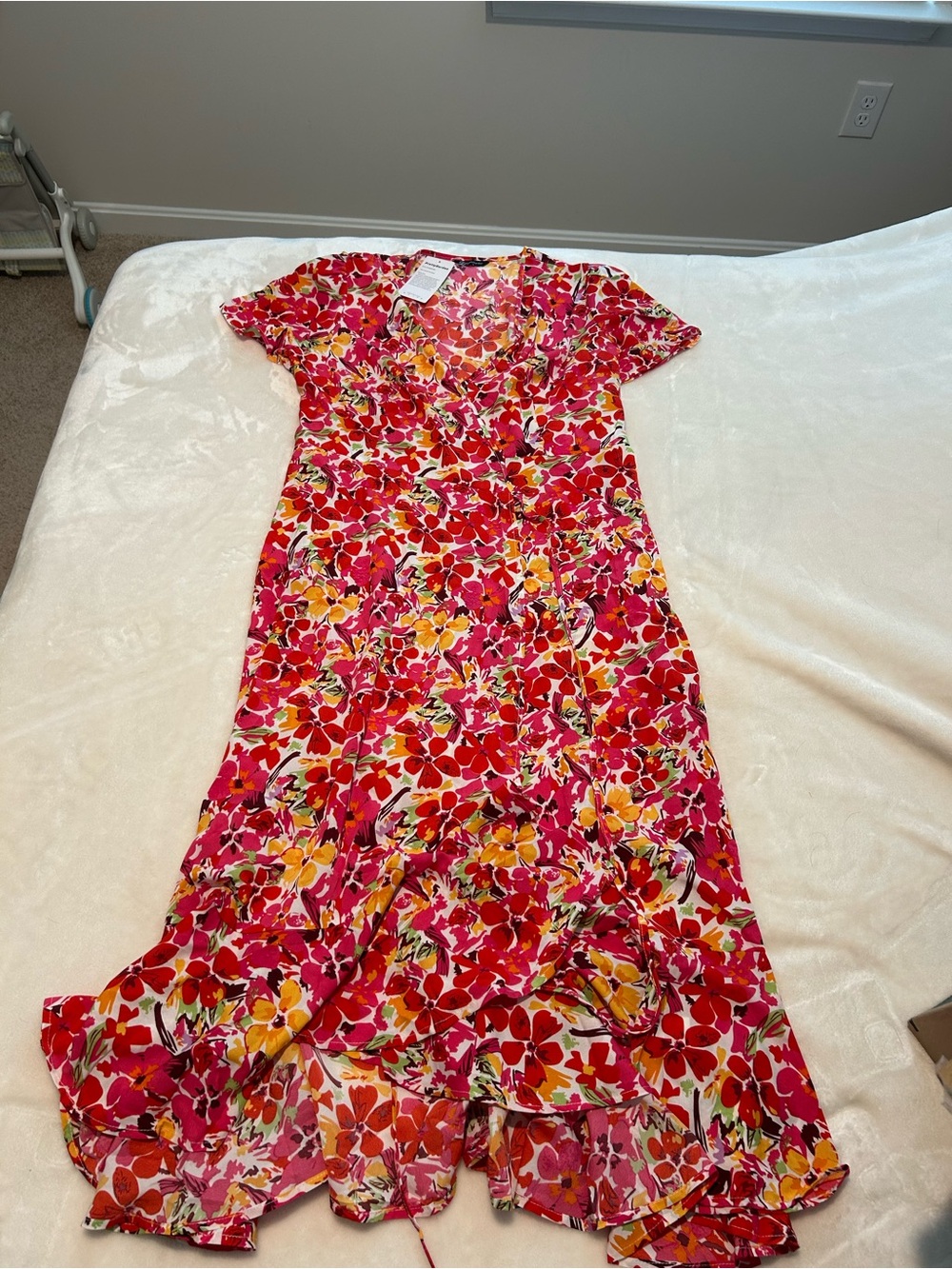 Amazon Floral Maxi Dress in Red, Pink and Yellow